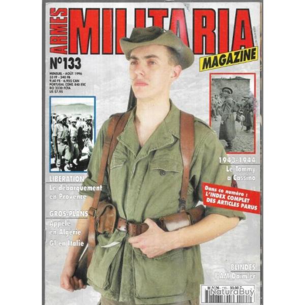 Militaria magazine 133, puis diteur , index, l'am daimler , dbarquement de provence, cassino