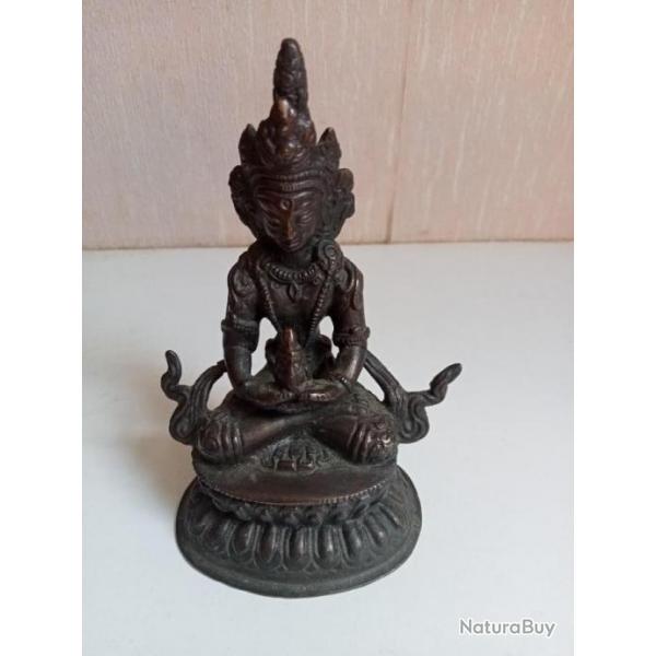 statuette du XIXme en bronze bouddha hauteur 13 cm