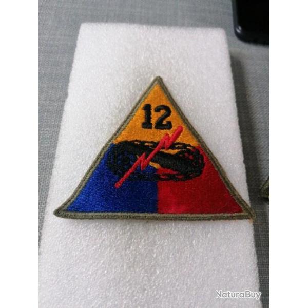 Patch arme us 12th ARMORED DIVISION ww2 original 1