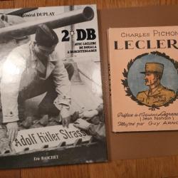 Lot de livres 2e DB Général LECLERC , DE GAULLE , Croix de Lorraine.