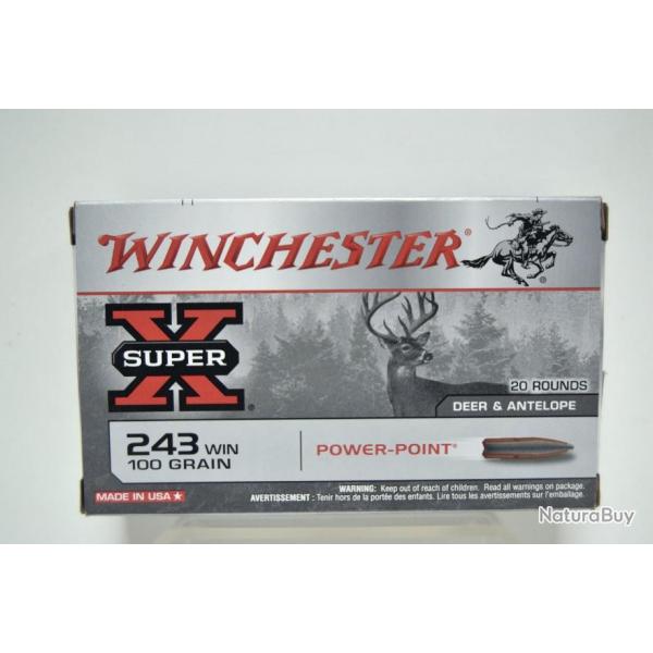 Winchester 243 Win Super X 100G x1 boite
