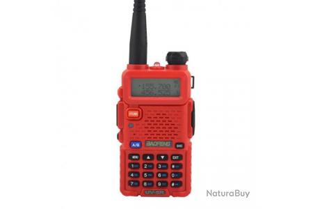 Baofeng Talkie Walkie Rouge UV-5R Radio Bidirectionnelle Dual Bande VHF,UHF  FM Portable + Oreillette - Talkies walkies (9238845)