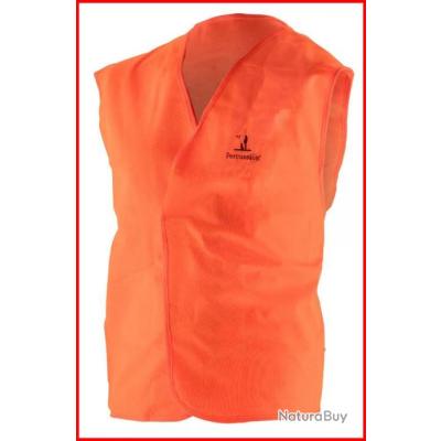 Gilet Tradition Haute Visibilité Percussion Orange - Chasse Avec Poches Et Cartouchières