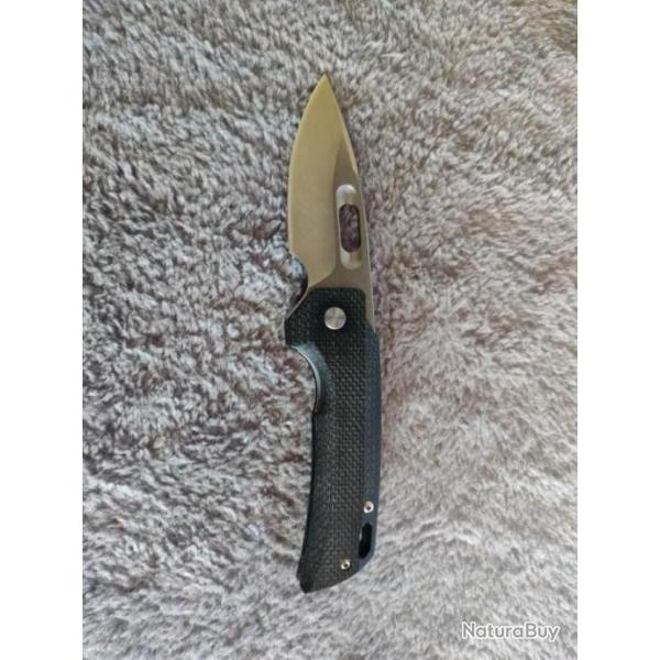 magnifique couteau EDC , acier K110 bohler ,4 systmes d'ouvertures diffrents ! Micarta