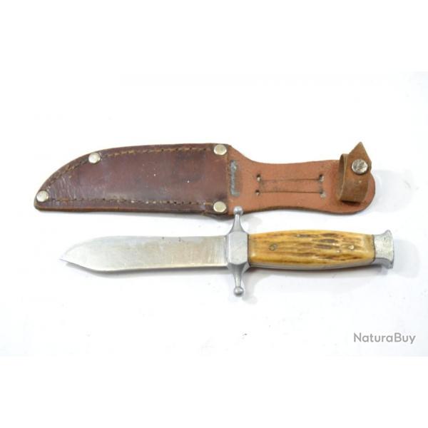 Couteau de chasse / chantier de jeunesse annes 1930 1950. reconstitution WW2 Aluminium inox scout s