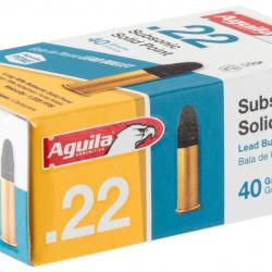 Balles Aguila Subsonic Solid Point 40gr Cal .22LR
