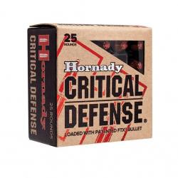 Balles Hornady FTX Critical Defense 110gr Cal .38 Spécial - Lot de 75 munitions