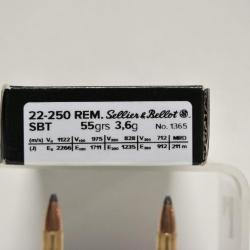 Munition Sellier&Bellot 22 250 REM x1 boite