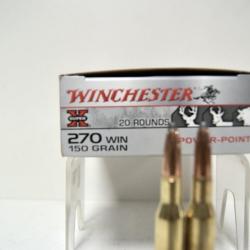 Munition Winchester Super X 270 Win x5 boite