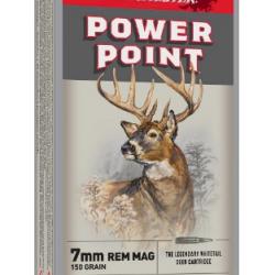 Munitions Winchester Power Point 9.7g 150gr - Cal. 7mm Rem Mag x10 boite