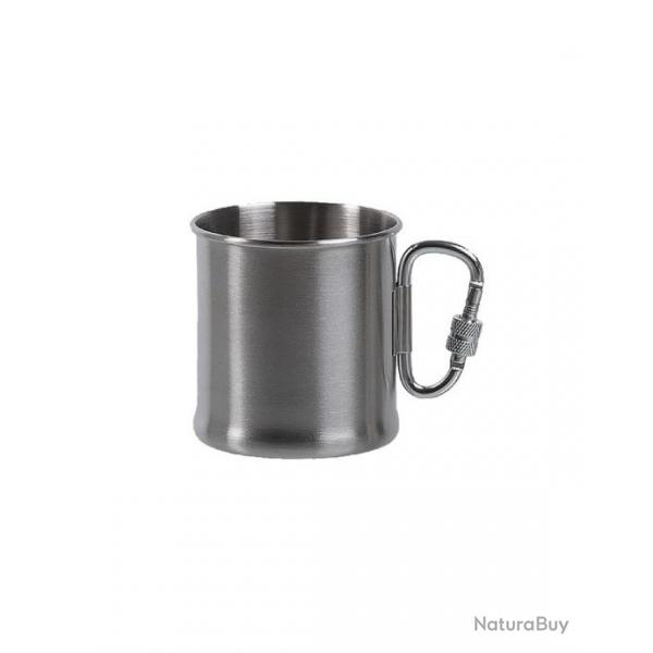 Tasse en acier inoxydable avec anse mousqueton Alu 250ml