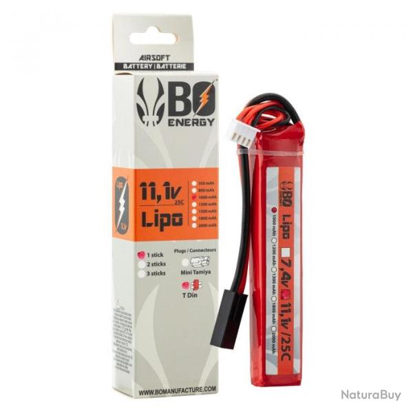 Batterie BO Manufacture 1 Stick Lipo 3S - 11.1V Mini Tamiya - Mini Tamiya