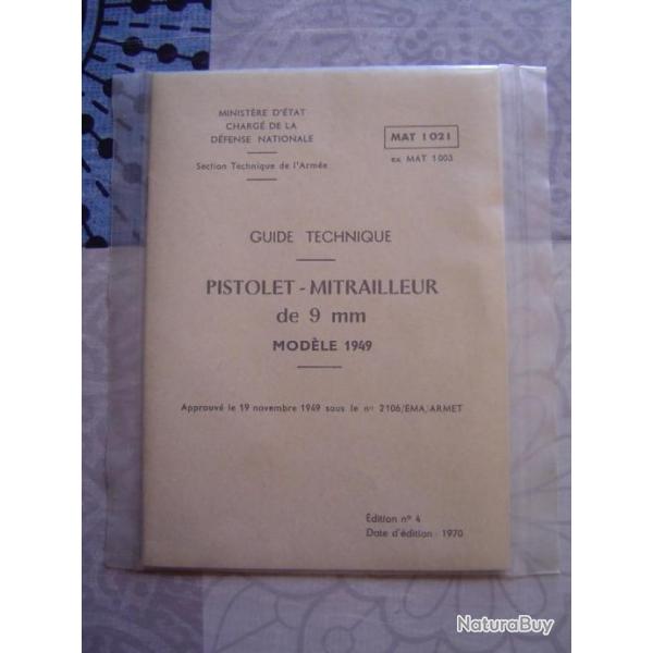 GUIDE TECHNIQUE PISTOLET MITRAILLEUR de 9MM MODELE 1949