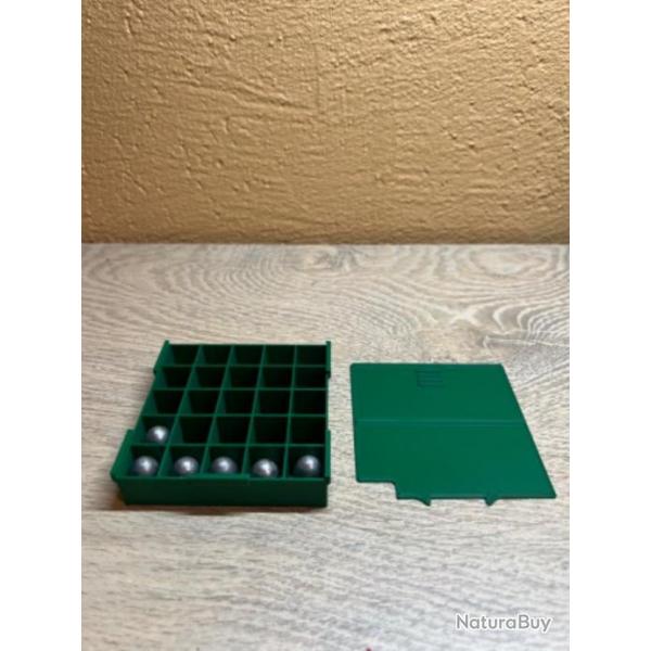 Lot de 4 boites verte fonc + 1 offerte pour 25 balles ronde ou ogivale calibre 44 poudre noire