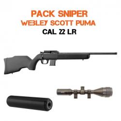Pack SNIPER SILENCE 4-16x50 Webley Scott PUMA Cal 22 Lr 1/2X20 UNF