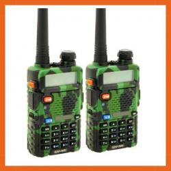 Talkie walkie VHF/UHF 144-146/430-440MHZ - FM radio - Bi bande - Lot de 2 - Camouflage