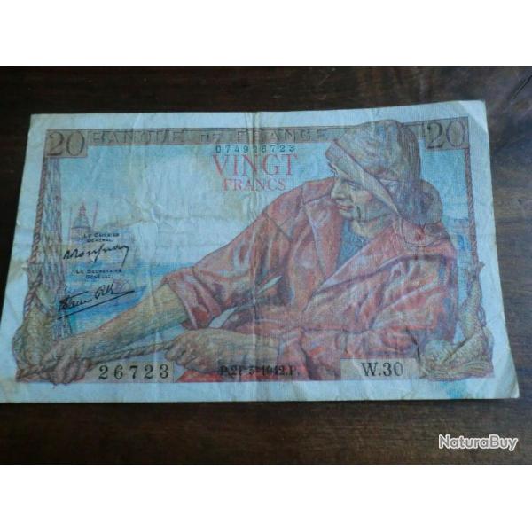 Billet 20 Francs (Pcheur). 21-5-1942. France
