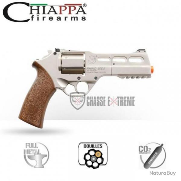 Revolver CHIAPPA Rhino 50ds Nickel Bo Co2 0,95j Cal 6 mm