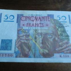 France 50 Francs 1950 Billet, 50 F 1946-1951 ''Le Verrier'', 1950-08-24