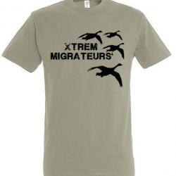 Tee-shirt vert gris oies XTREM MIGRATEURS-S