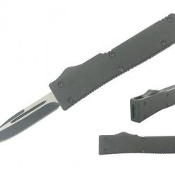 Mini couteau éjectable, Couleur gris, Lame simple tranchant