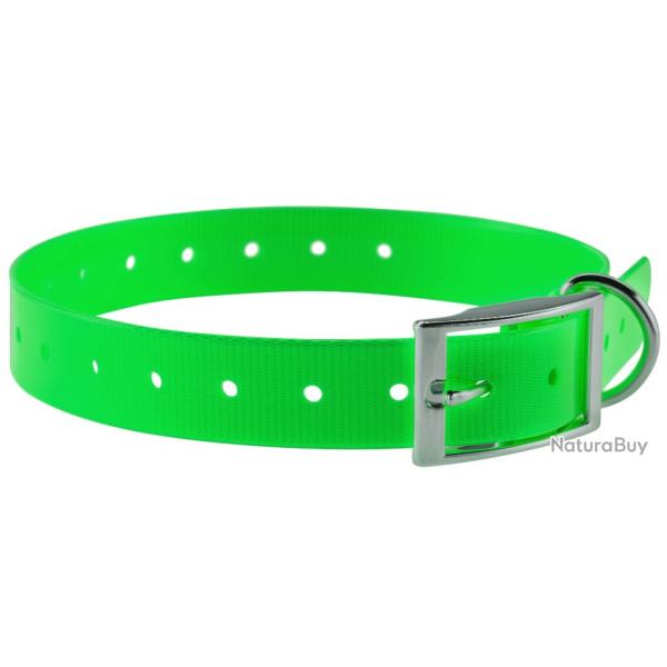 Collier polyurthane haute visibilit vert + gravure