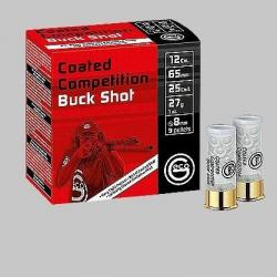 Munitions chevrotine GECO coated competition buck shot cal.12/65 27g par 25