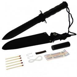 Couteau de Survie Bushcraft Raptor + Kit de Survie intégré
