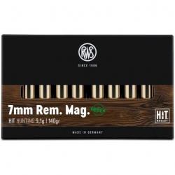 Munition RWS Cal.7mm rem.mag. HIT green 9.1Gr 140grains par 20