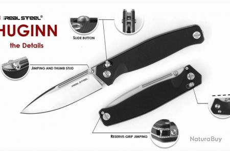 Real Steel Huginn Slide Lock Folding Knife White G10 Handle VG-10