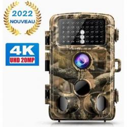Nouveauté 2022 - Caméra de chasse 20 MP 4K Camouflage IP56 - LIVRAISON GRATUITE ET RAPIDE