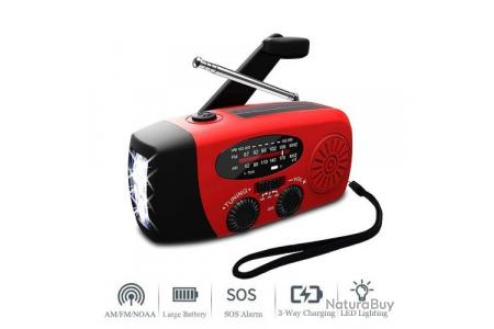 Radio d'urgence Solar - Radio de Survie - Radio à manivelle - Remontage  Solar - Pour