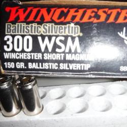1 boite incomplète de 11 munitions Winchester 300 WSM 150 grains ballistic silvertip