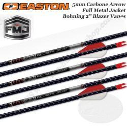 EASTON FMJ Black 5MM Full Metal Jacket Flèches de chasse et tir 3D en carbone chemisé Alu 300 Flèche