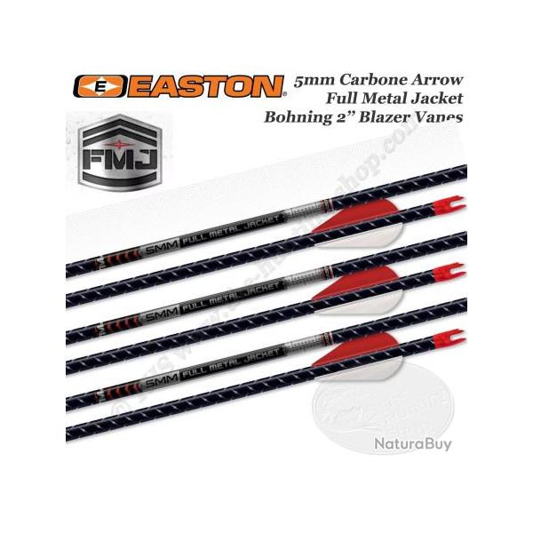 EASTON FMJ Black 5MM Full Metal Jacket Flches de chasse et tir 3D en carbone chemis Alu 300 Flche