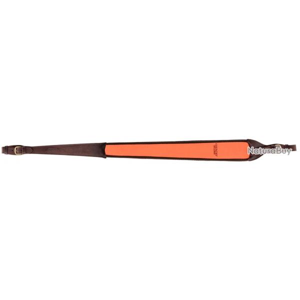 BRETELLE CARABINE COUNTRY SELLERIE EN CUIR ORANGE