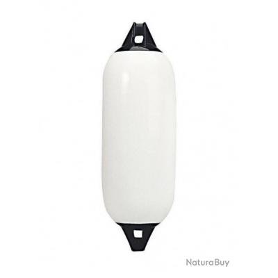 PLASTIMO Pare-Battage Fender 2 Anneaux 14x53cm Blanc Embouts Renforçés Noirs Bateau Mer Pêche