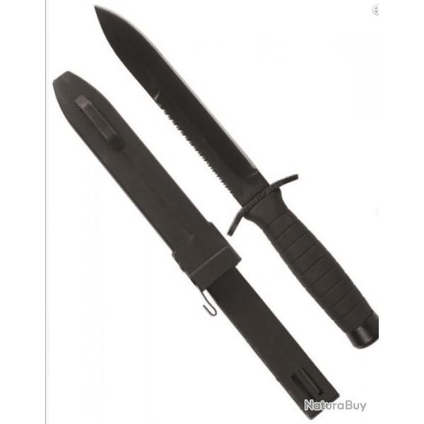 Couteau de combat avec scie et fourreau noir