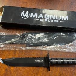 Couteau fixe BÖKER MAGNUM Survivalist - Lame 200mm - Manche aluminium - Etui nylon