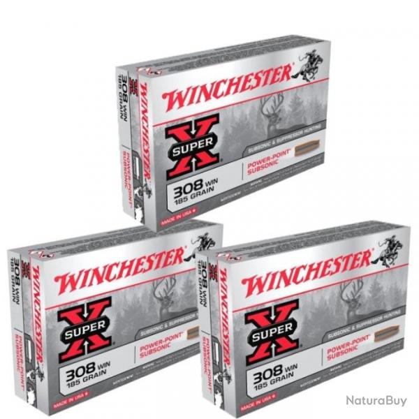 Balles Winchester Subsonic - Cal 308 Win Mag - 308 Win MAG / Par 3