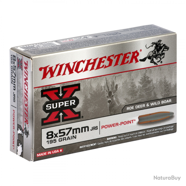Balles Winchester Power Point - Cal. 8x57 JRS - 8x57 JRS / Par 3