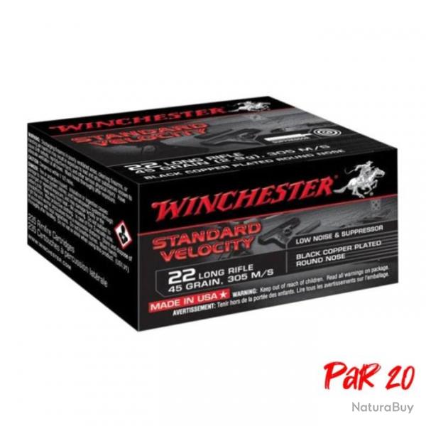 Balles Winchester Velocity Black Copper Plated Round Nose Plinking - - Par 20 / 22LR / 45