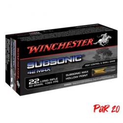 Balles Winchester Subsonic Max - Cal. 22LR - 22LR / Par 20 / 42
