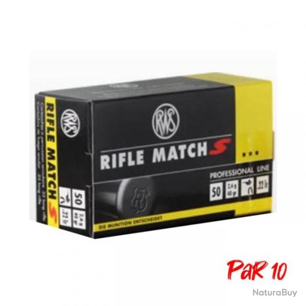 Balles RWS Rifle Match S - Cal. 22LR 22LR / Par 1 / 40 - 22LR / Par 10 / 40