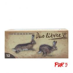 Boite de 10 Cartouches Jocker Duo Lièvre 38 BJ - Cal. 12/70/25 - PB 3/5 NI - Par 5