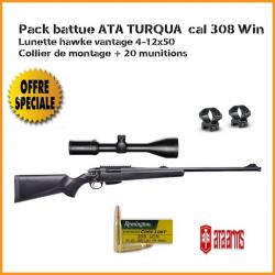 Pack AFFUT ATA TURQUA NOIRE BUSC RÉGLABLE CAL 308 WIN + lunette hawke 4-12x50 