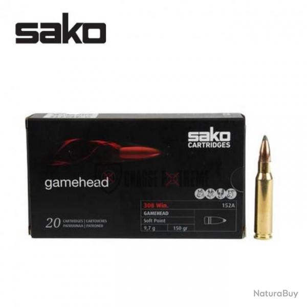 20 Munitions SAKO Gamehead SP cal 308 Win 150 Gr
