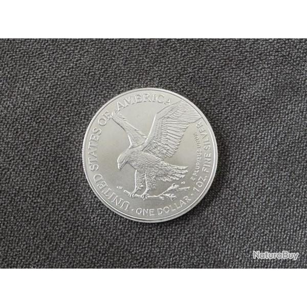 Pice 1 dollar argent pur 2022 - once