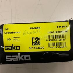 Balles Sako SpeedHead Full Metal Jacket - Cal. 6.5 Creedmoor Range - 6.5 Creedmoor / Par 3