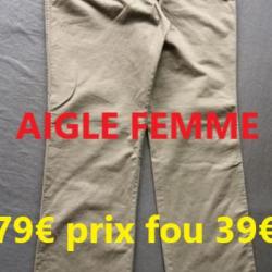 PANTALON  AIGLE STRECH FEMME ASAYA CORDE T 42      60390-42